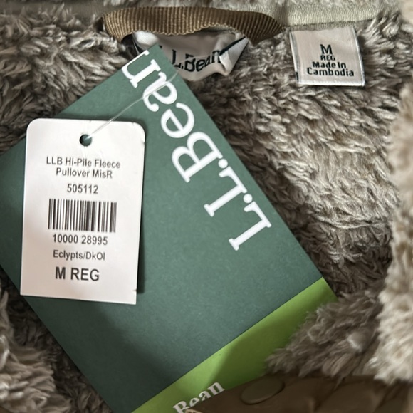 L.L. Bean Hi-Pile Fleece Pullover Womens Medium Dark Olive/Eucalyptus New w Tag - Picture 2 of 7